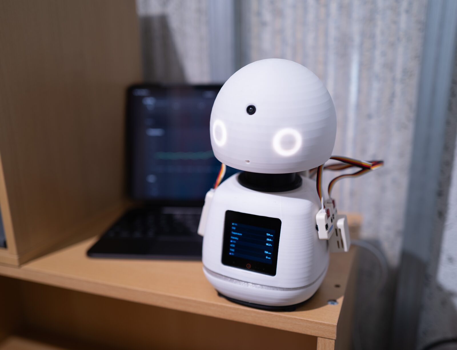 センサーの計測値を表示するみまもりロボット